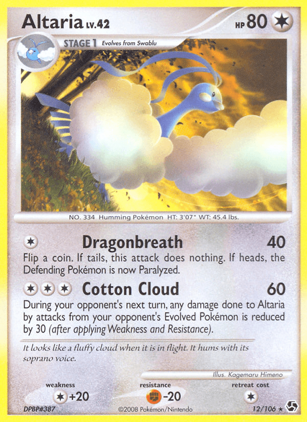 Carta Altaria 12/106 do set Great Encounters — Pokémon TCG | Bynx