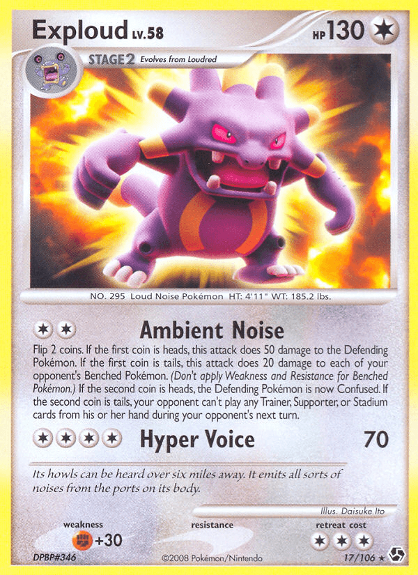 Carta Exploud 17/106 do set Great Encounters — Pokémon TCG | Bynx