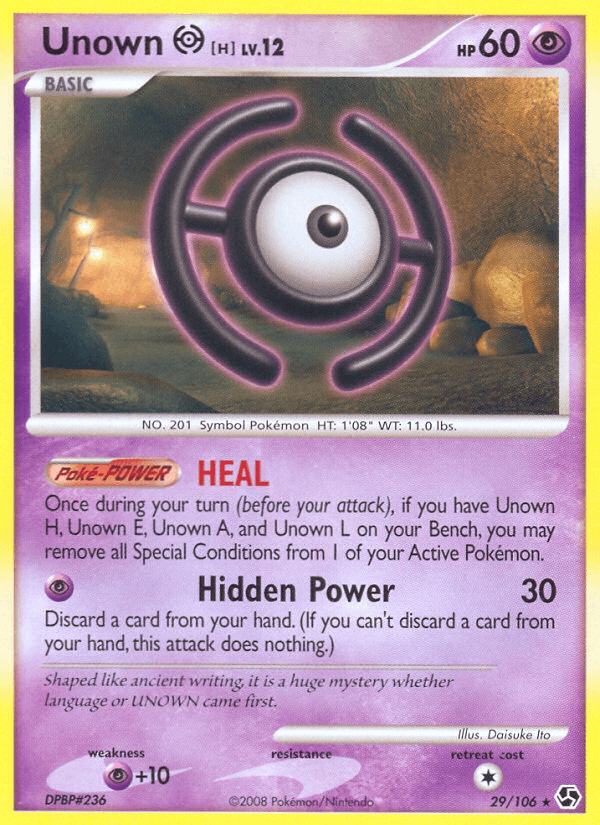 Carta Unown [H] 29/106 do set Great Encounters — Pokémon TCG | Bynx