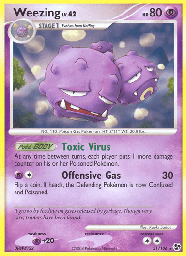 Carta Weezing 31/106 do set Great Encounters — Pokémon TCG | Bynx