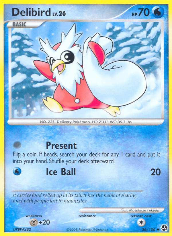 Carta Delibird 36/106 do set Great Encounters — Pokémon TCG | Bynx
