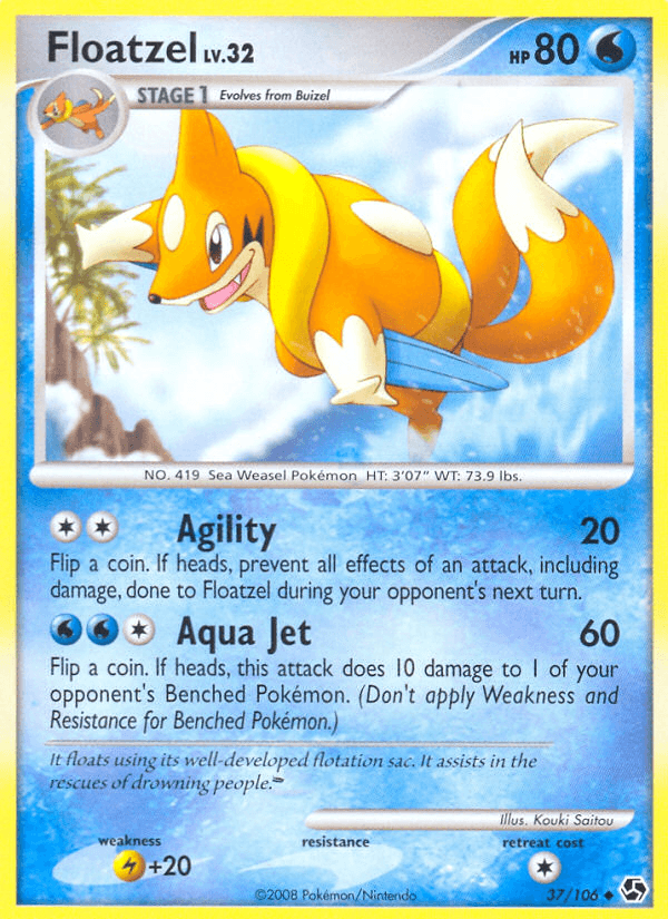 Carta Floatzel 37/106 do set Great Encounters — Pokémon TCG | Bynx