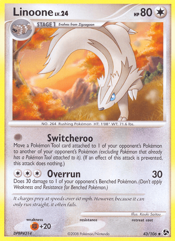 Carta Linoone 43/106 do set Great Encounters — Pokémon TCG | Bynx