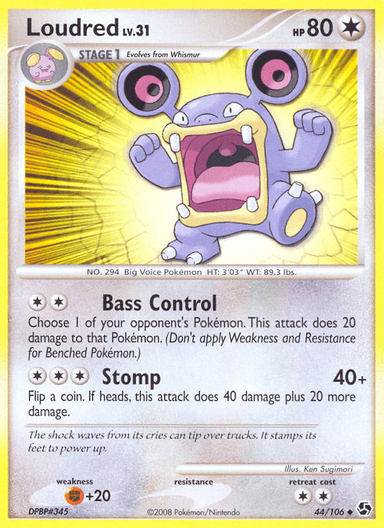 Carta Loudred 44/106 do set Great Encounters — Pokémon TCG | Bynx