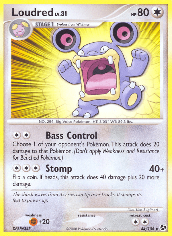 Carta Loudred 44/106 do set Great Encounters — Pokémon TCG | Bynx