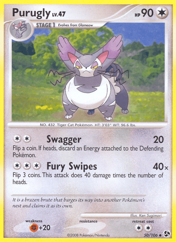 Carta Purugly 50/106 do set Great Encounters — Pokémon TCG | Bynx