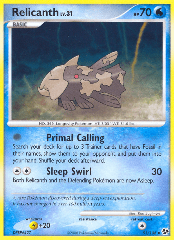 Carta Relicanth 51/106 do set Great Encounters — Pokémon TCG | Bynx