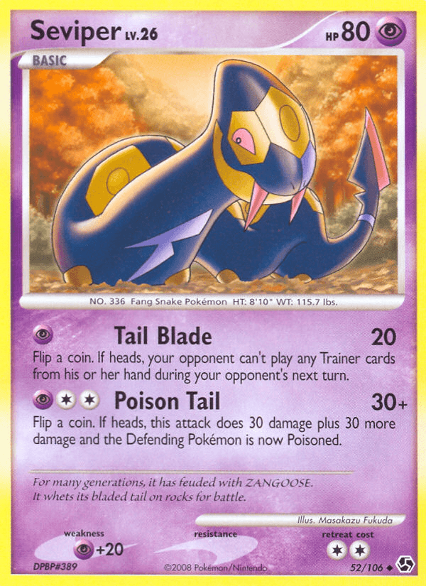 Carta Seviper 52/106 do set Great Encounters — Pokémon TCG | Bynx