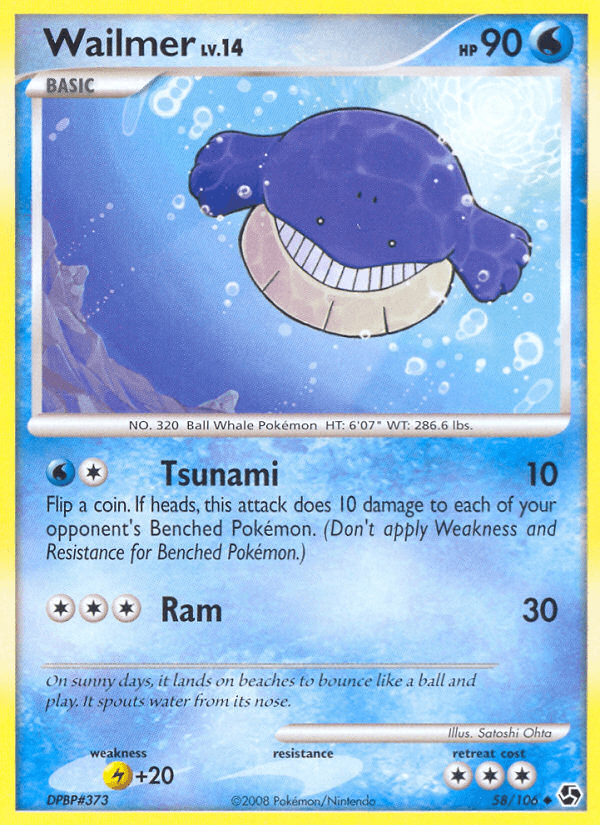 Carta Wailmer 58/106 do set Great Encounters — Pokémon TCG | Bynx