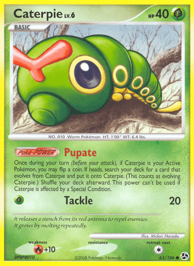 Carta Caterpie 63/106 do set Great Encounters — Pokémon TCG | Bynx