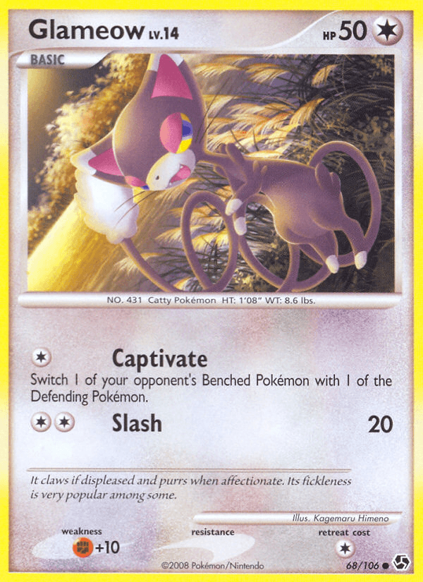 Carta Glameow 68/106 do set Great Encounters — Pokémon TCG | Bynx
