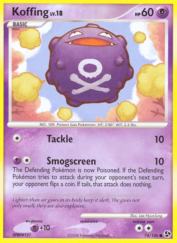 Carta Koffing 74/106 do set Great Encounters — Pokémon TCG | Bynx