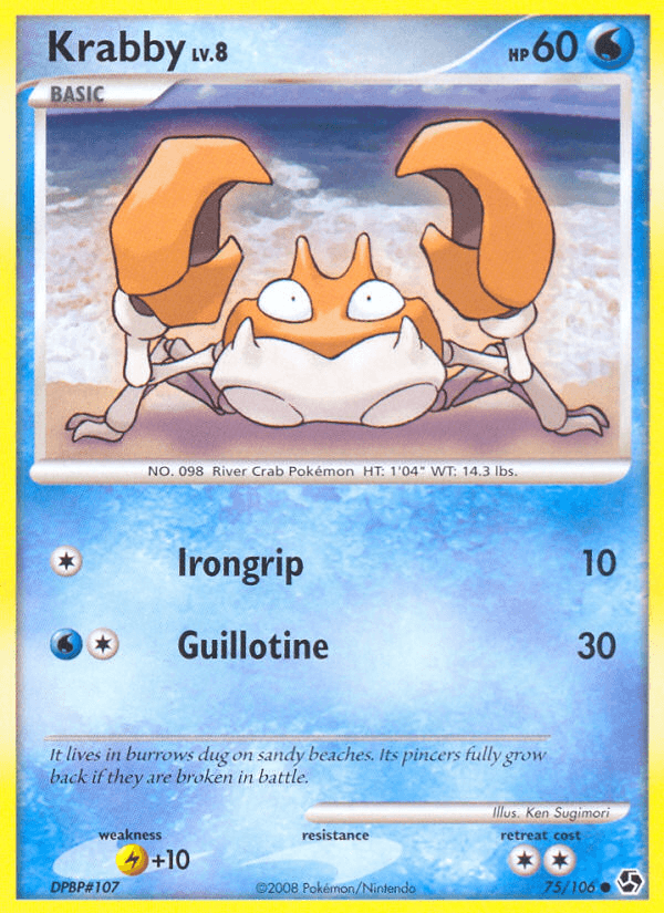 Carta Krabby 75/106 do set Great Encounters — Pokémon TCG | Bynx