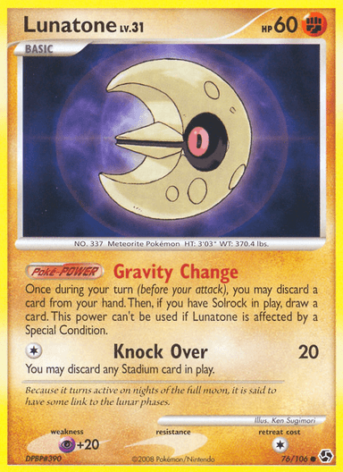 Carta Lunatone 76/106 do set Great Encounters — Pokémon TCG | Bynx