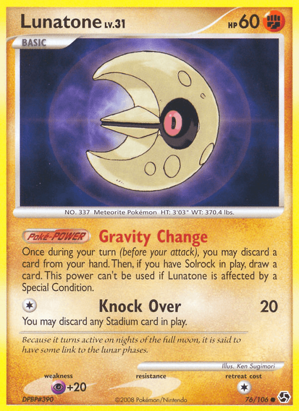 Carta Lunatone 76/106 do set Great Encounters — Pokémon TCG | Bynx