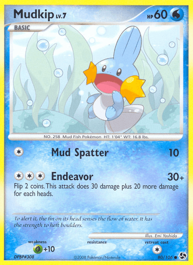 Carta Mudkip 80/106 do set Great Encounters — Pokémon TCG | Bynx