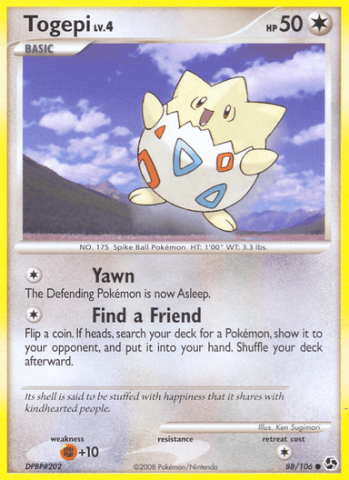 Carta Togepi 88/106 do set Great Encounters — Pokémon TCG | Bynx