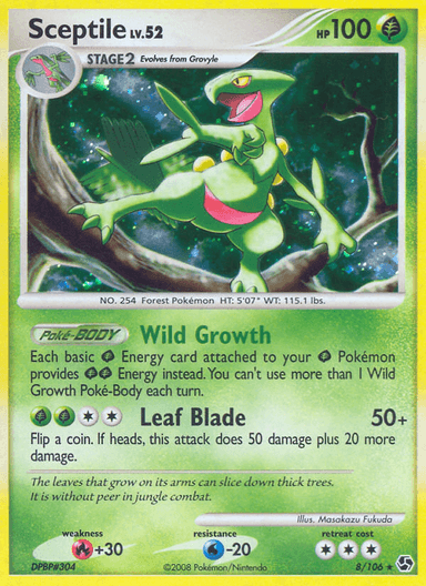 Carta Sceptile 8/106 do set Great Encounters — Pokémon TCG | Bynx