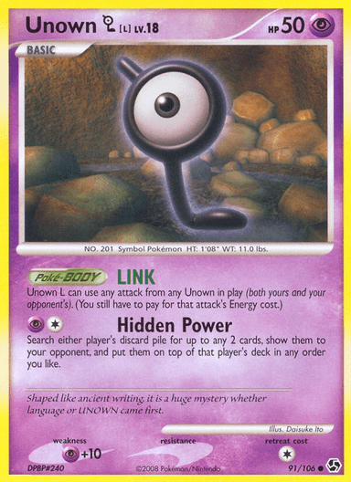 Carta Unown [L] 91/106 do set Great Encounters — Pokémon TCG | Bynx