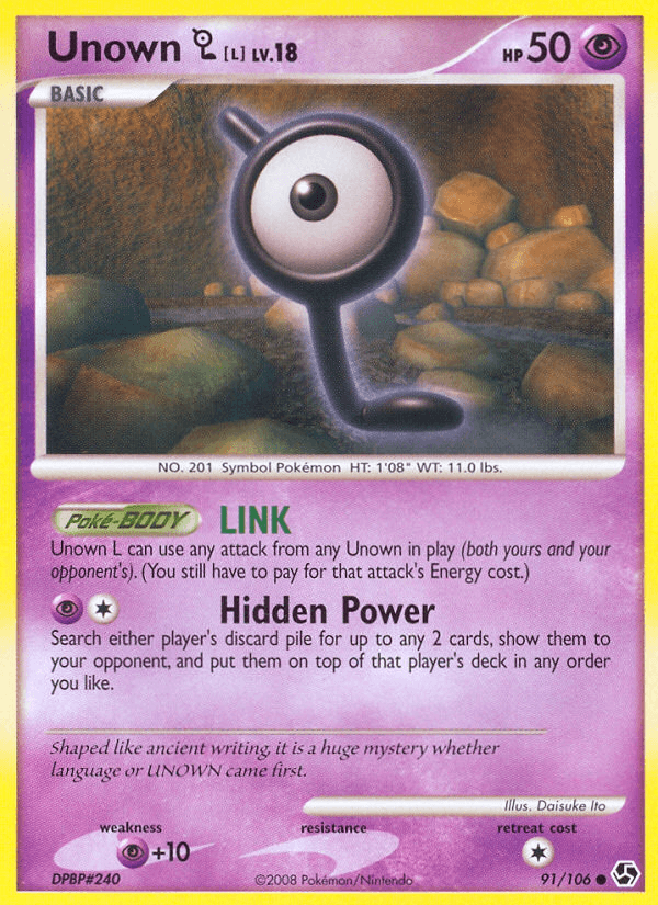 Carta Unown [L] 91/106 do set Great Encounters — Pokémon TCG | Bynx