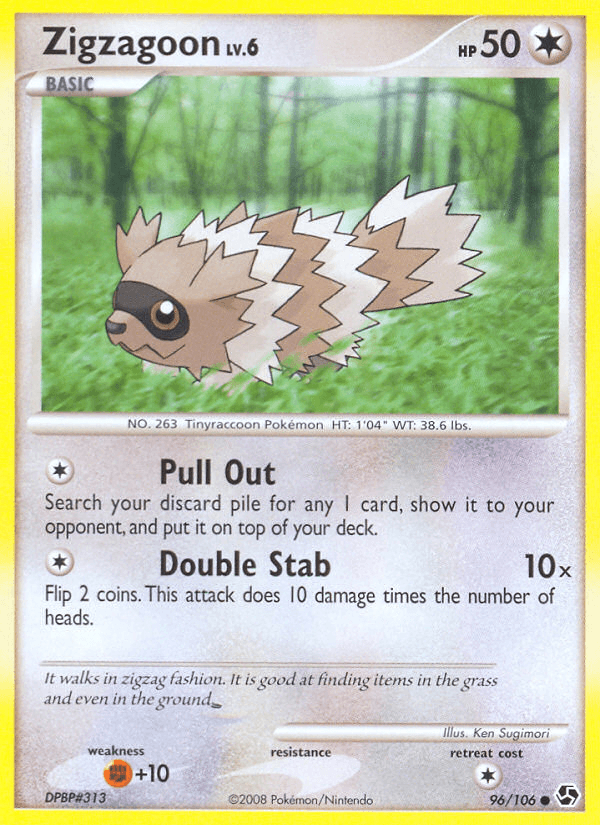 Carta Zigzagoon 96/106 do set Great Encounters — Pokémon TCG | Bynx