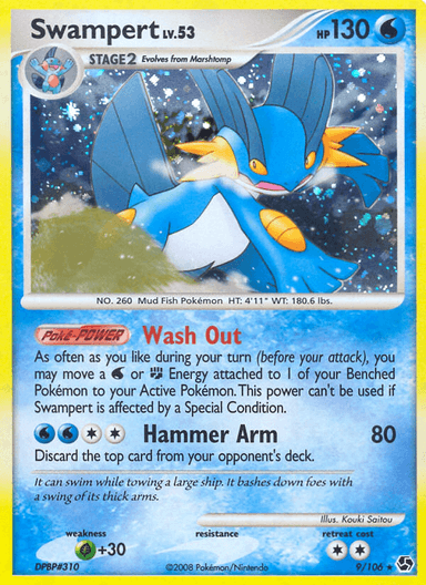 Carta Swampert 9/106 do set Great Encounters — Pokémon TCG | Bynx