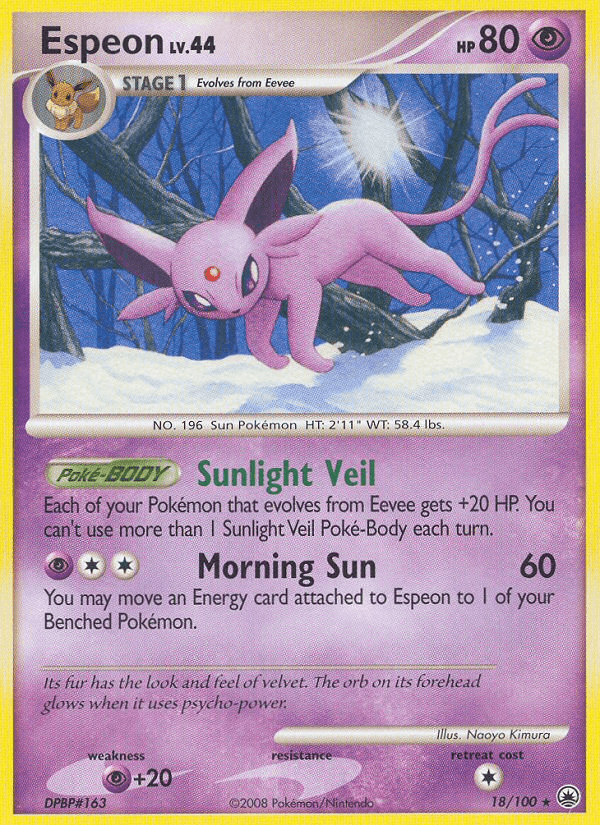 Carta Espeon 18/100 do set Majestic Dawn — Pokémon TCG | Bynx