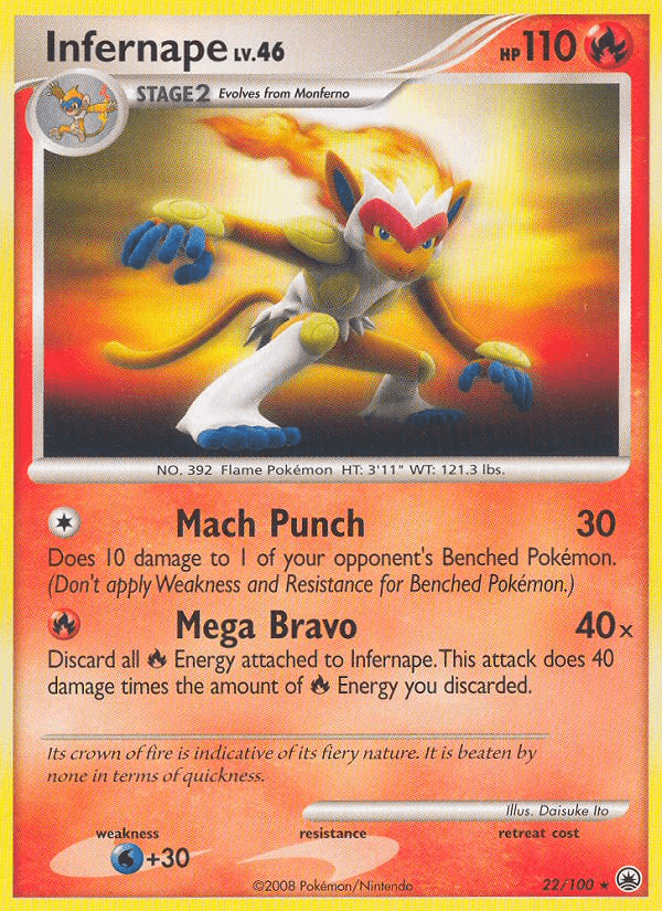 Carta Infernape 22/100 do set Majestic Dawn — Pokémon TCG | Bynx