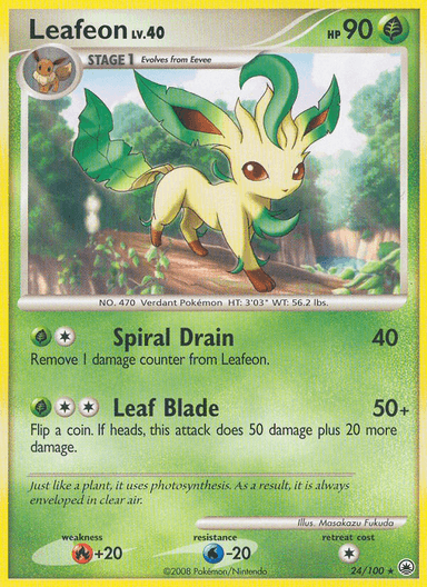 Carta Leafeon 24/100 do set Majestic Dawn — Pokémon TCG | Bynx
