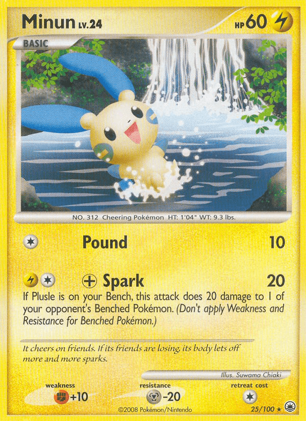 Carta Minun 25/100 do set Majestic Dawn — Pokémon TCG | Bynx