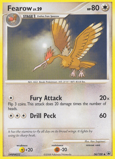Carta Fearow 36/100 do set Majestic Dawn — Pokémon TCG | Bynx