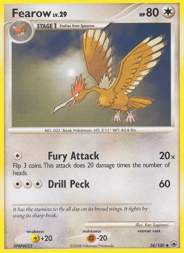 Carta Fearow 36/100 do set Majestic Dawn — Pokémon TCG | Bynx