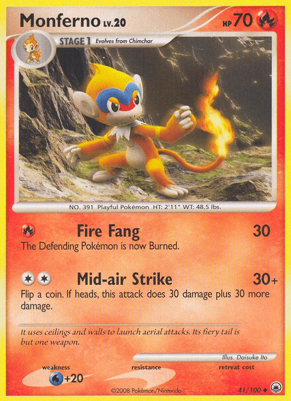 Carta Monferno 41/100 do set Majestic Dawn — Pokémon TCG | Bynx