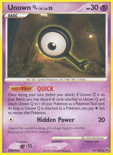 Carta Unown [Q] 49/100 do set Majestic Dawn — Pokémon TCG | Bynx