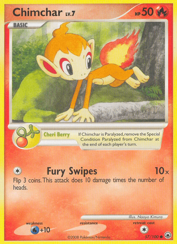 Carta Chimchar 57/100 do set Majestic Dawn — Pokémon TCG | Bynx