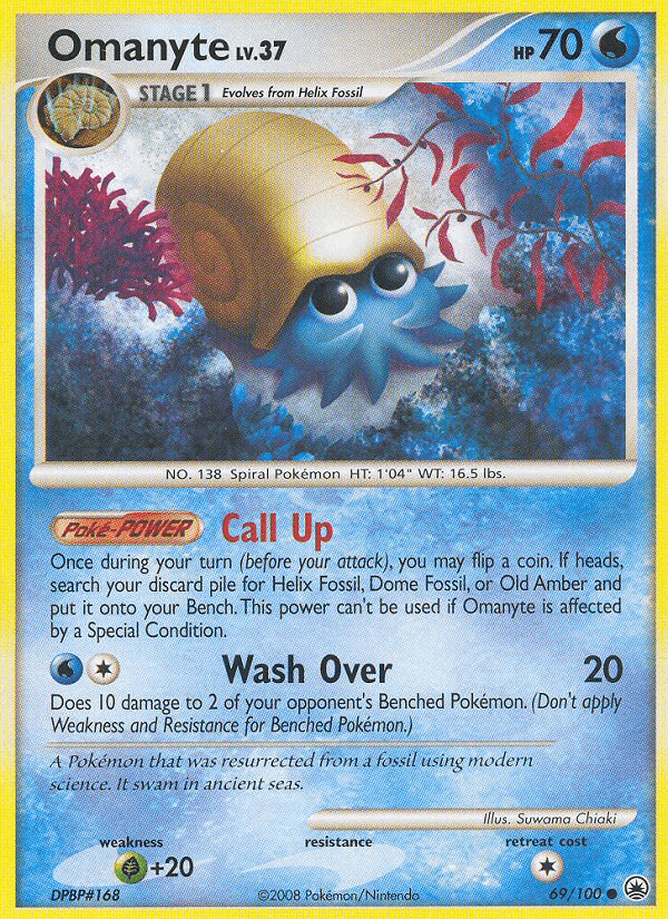 Carta Omanyte 69/100 do set Majestic Dawn — Pokémon TCG | Bynx