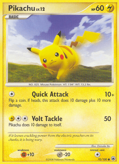Carta Pikachu 70/100 do set Majestic Dawn — Pokémon TCG | Bynx