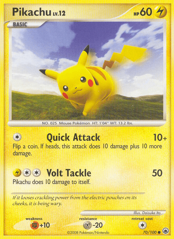 Carta Pikachu 70/100 do set Majestic Dawn — Pokémon TCG | Bynx