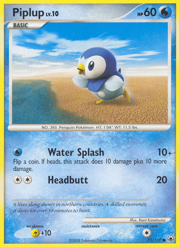 Carta Piplup 71/100 do set Majestic Dawn — Pokémon TCG | Bynx