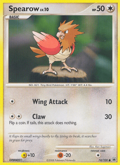 Carta Spearow 74/100 do set Majestic Dawn — Pokémon TCG | Bynx