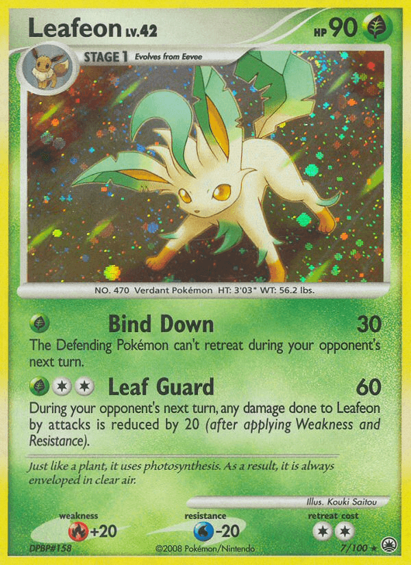 Carta Leafeon 7/100 do set Majestic Dawn — Pokémon TCG | Bynx