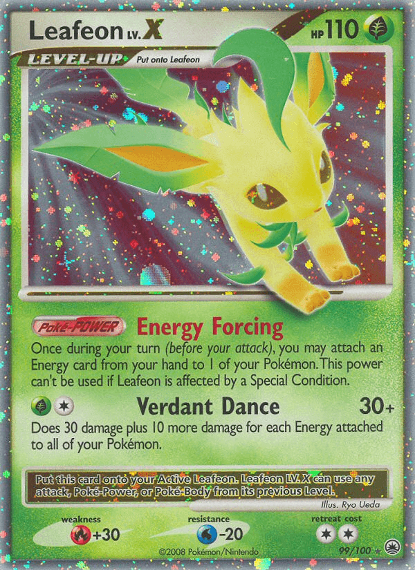 Carta Leafeon LV.X 99/100 do set Majestic Dawn — Pokémon TCG | Bynx