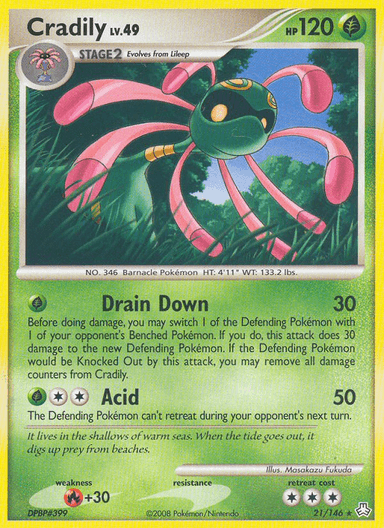 Carta Cradily 21/146 do set Legends Awakened — Pokémon TCG | Bynx