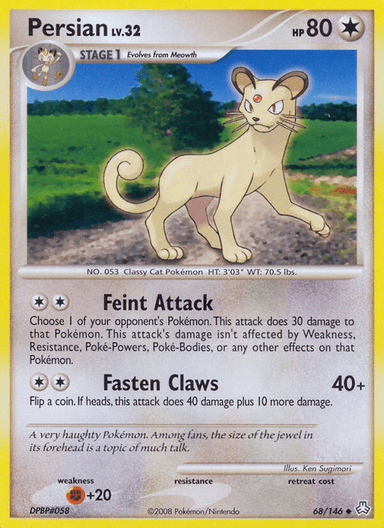 Carta Persian 68/146 do set Legends Awakened — Pokémon TCG | Bynx