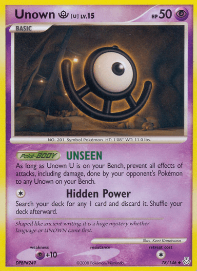 Carta Unown [U] 78/146 do set Legends Awakened — Pokémon TCG | Bynx