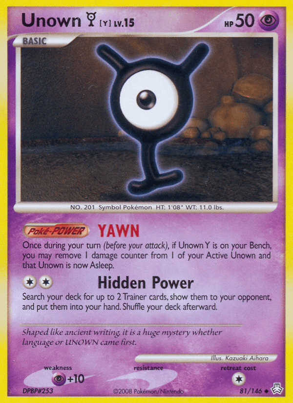 Carta Unown [Y] 81/146 do set Legends Awakened — Pokémon TCG | Bynx