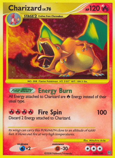 Carta Charizard 103/100 do set Stormfront — Pokémon TCG | Bynx