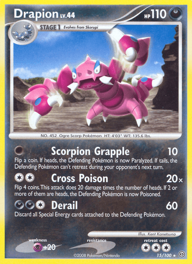 Carta Drapion 15/100 do set Stormfront — Pokémon TCG | Bynx