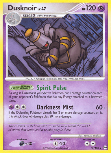 Carta Dusknoir 17/100 do set Stormfront — Pokémon TCG | Bynx