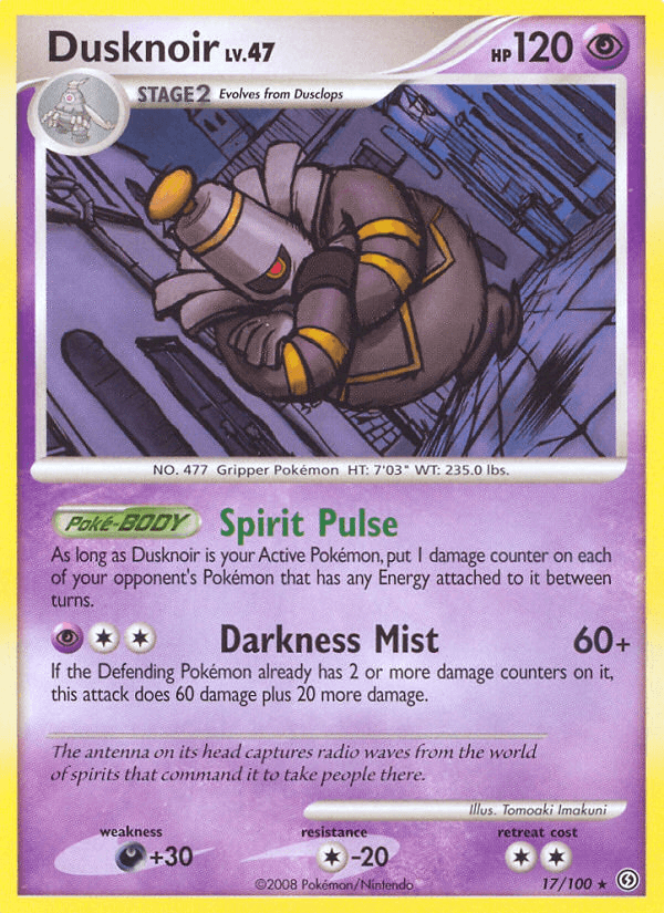 Carta Dusknoir 17/100 do set Stormfront — Pokémon TCG | Bynx